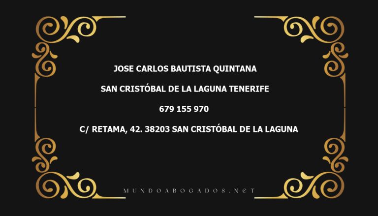 abogado Jose Carlos Bautista Quintana en la localidad de San Cristóbal de La Laguna