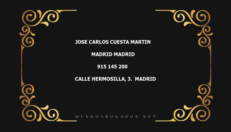 abogado Jose Carlos Cuesta Martin en la localidad de Madrid