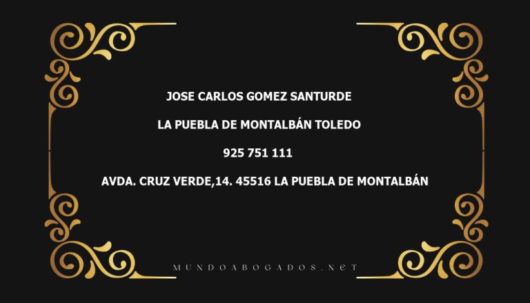 abogado Jose Carlos Gomez Santurde en la localidad de La Puebla de Montalbán