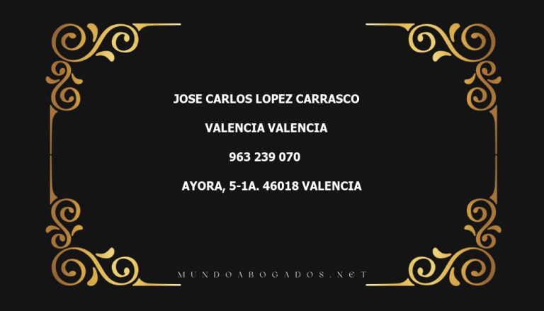 abogado Jose Carlos Lopez Carrasco en la localidad de Valencia