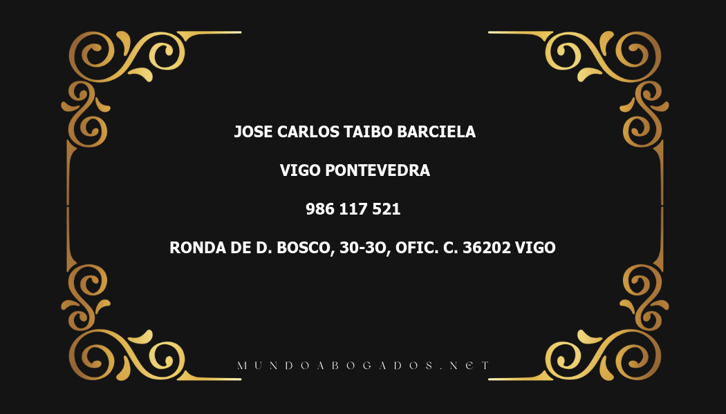 abogado Jose Carlos Taibo Barciela en la localidad de Vigo