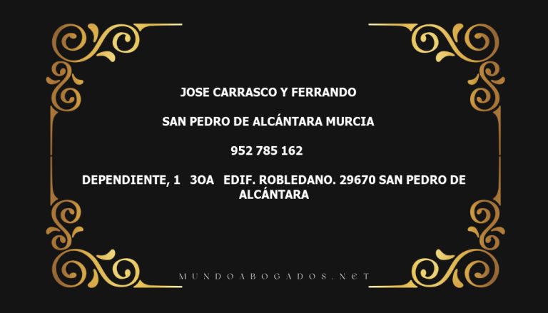 abogado Jose Carrasco Y Ferrando en la localidad de San Pedro de Alcántara