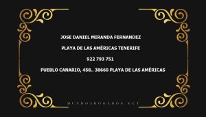 abogado Jose Daniel Miranda Fernandez en la localidad de Playa de Las Américas