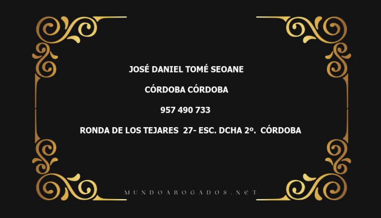 abogado Jose Daniel Tome Seoane en la localidad de Córdoba