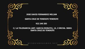 abogado Jose David Fernandez Melian en la localidad de Santa Cruz de Tenerife