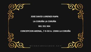 abogado Jose David Lorenzo Rapa en la localidad de La Coruña