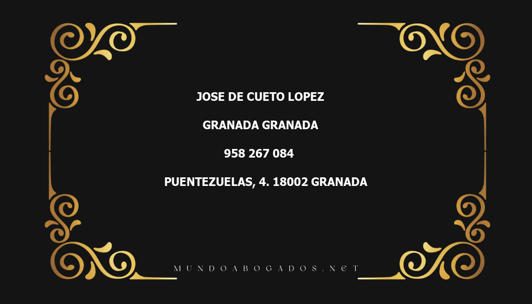 abogado Jose De Cueto Lopez en la localidad de Granada