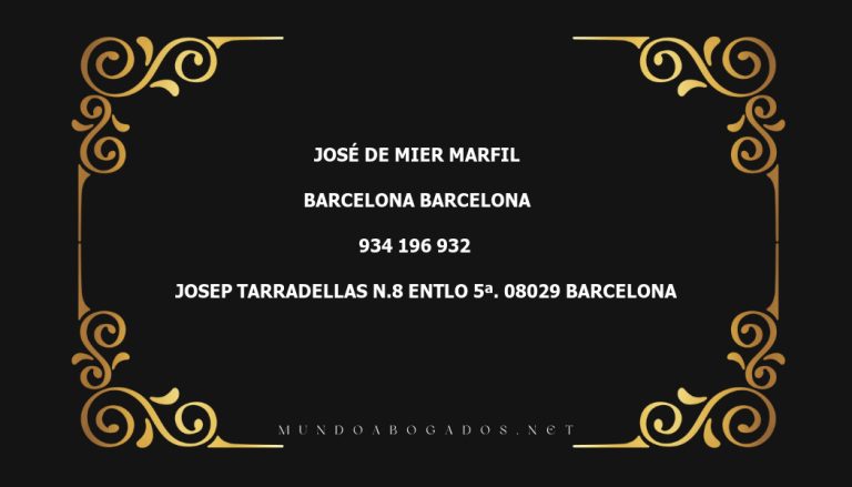 abogado José De Mier Marfil en la localidad de Barcelona