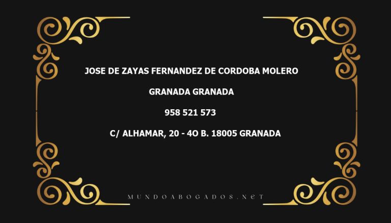 abogado Jose De Zayas Fernandez De Cordoba Molero en la localidad de Granada