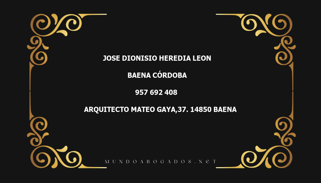 abogado Jose Dionisio Heredia Leon en la localidad de Baena