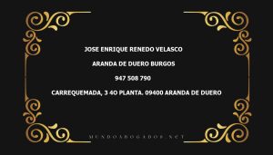 abogado Jose Enrique Renedo Velasco en la localidad de Aranda de Duero