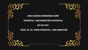 abogado Jose Eugenio Fernandez Goñi en la localidad de Donostia / San Sebastián