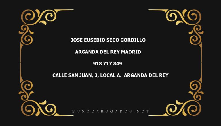 abogado Jose Eusebio Seco Gordillo en la localidad de Arganda del Rey