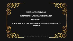 abogado Jose F Castro Rabadan en la localidad de Carbajosa de la Sagrada