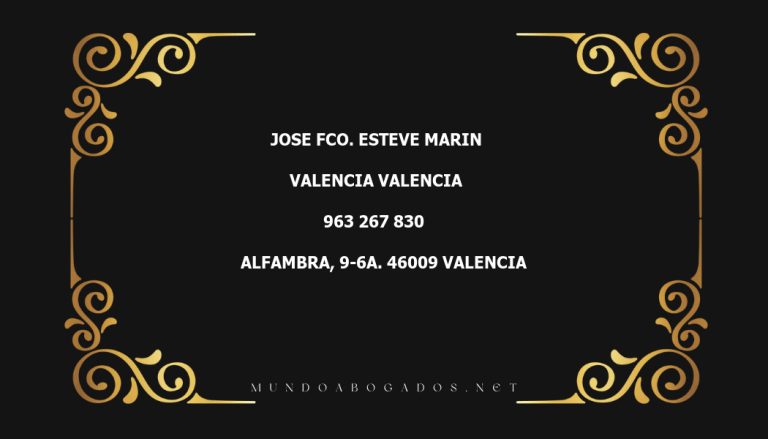 abogado Jose Fco. Esteve Marin en la localidad de Valencia