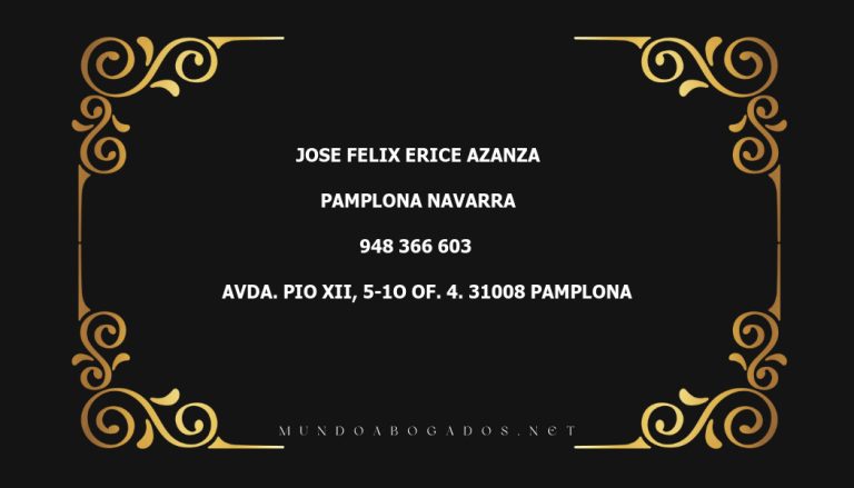 abogado Jose Felix Erice Azanza en la localidad de Pamplona