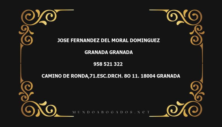 abogado Jose Fernandez Del Moral Dominguez en la localidad de Granada