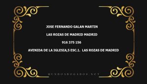 abogado Jose Fernando Galan Martin en la localidad de Las Rozas de Madrid