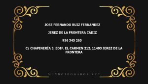 abogado Jose Fernando Ruiz Fernandez en la localidad de Jerez de la Frontera