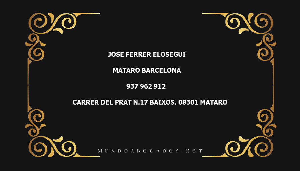 abogado Jose Ferrer Elosegui en la localidad de Mataro