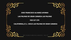 abogado Jose Francisco Alvarez Afonso en la localidad de Las Palmas de Gran Canaria