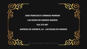 abogado Jose Francisco Cornago Moreno en la localidad de Las Rozas de Madrid