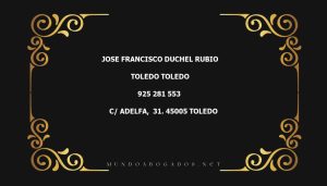 abogado Jose Francisco Duchel Rubio en la localidad de Toledo