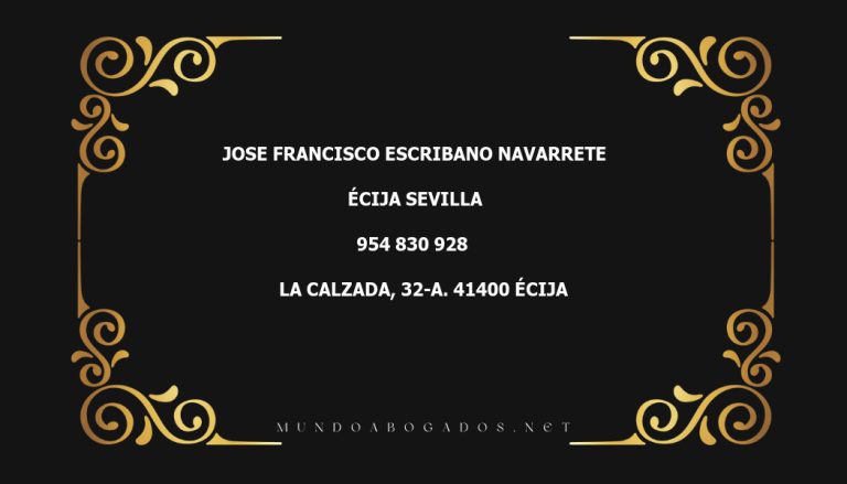 abogado Jose Francisco Escribano Navarrete en la localidad de Écija