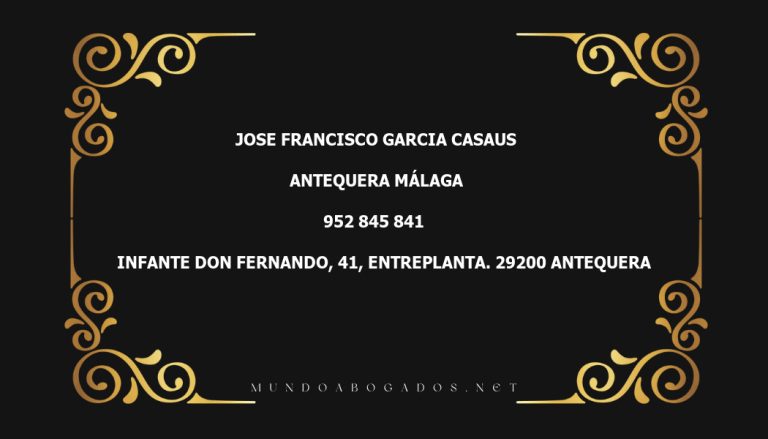 abogado Jose Francisco Garcia Casaus en la localidad de Antequera