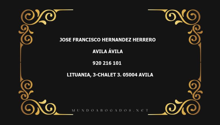 abogado Jose Francisco Hernandez Herrero en la localidad de Avila