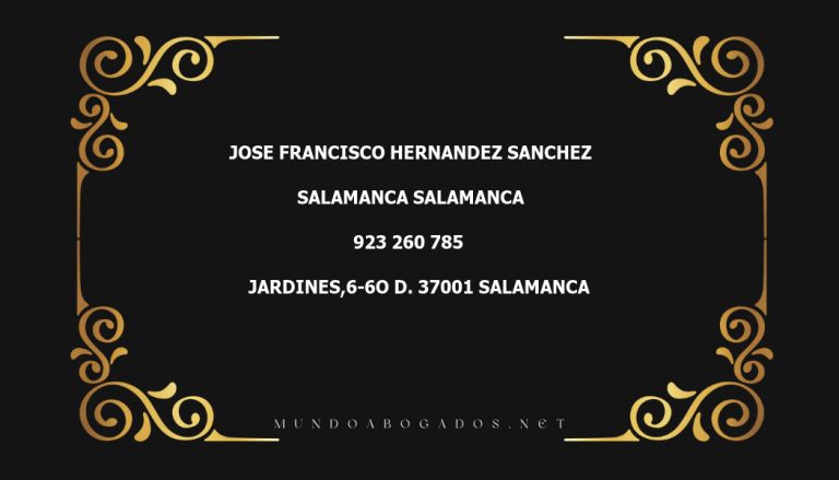 abogado Jose Francisco Hernandez Sanchez en la localidad de Salamanca