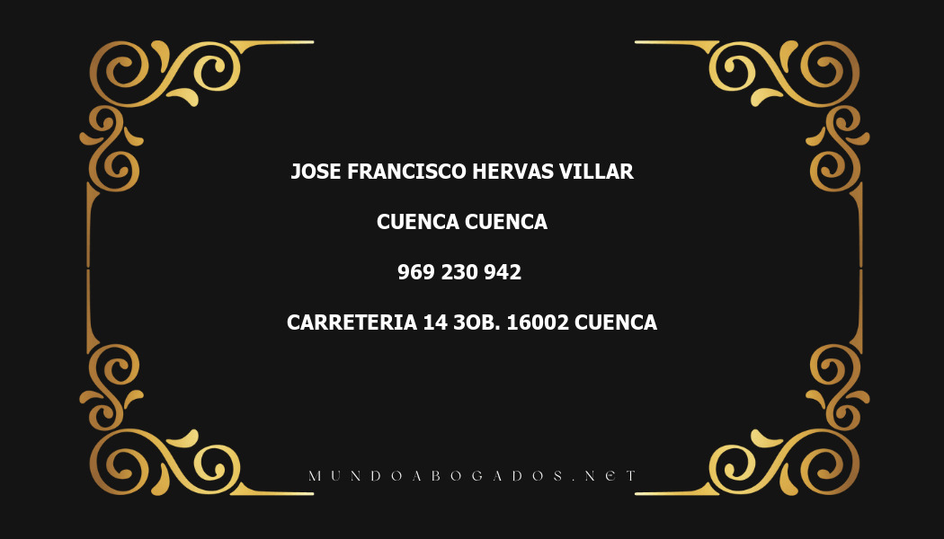 abogado Jose Francisco Hervas Villar en la localidad de Cuenca