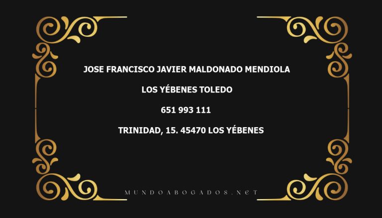 abogado Jose Francisco Javier Maldonado Mendiola en la localidad de Los Yébenes