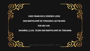 abogado Jose Francisco Jimenez Leon en la localidad de San Bartolomé de Tirajana