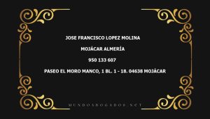 abogado Jose Francisco Lopez Molina en la localidad de Mojácar