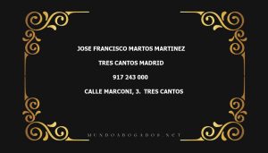 abogado Jose Francisco Martos Martinez en la localidad de Tres Cantos