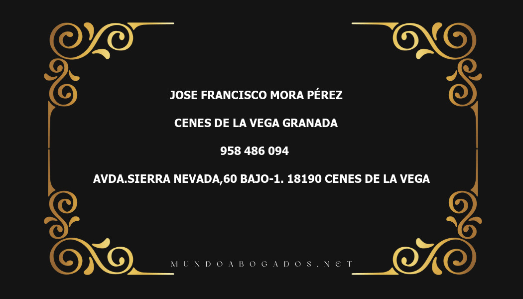 abogado Jose Francisco Mora Pérez en la localidad de Cenes de La Vega