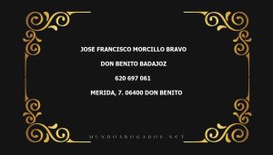 abogado Jose Francisco Morcillo Bravo en la localidad de Don Benito