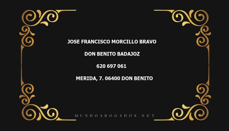 abogado Jose Francisco Morcillo Bravo en la localidad de Don Benito