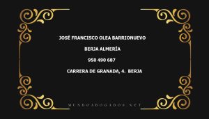 abogado José Francisco Olea Barrionuevo en la localidad de Berja