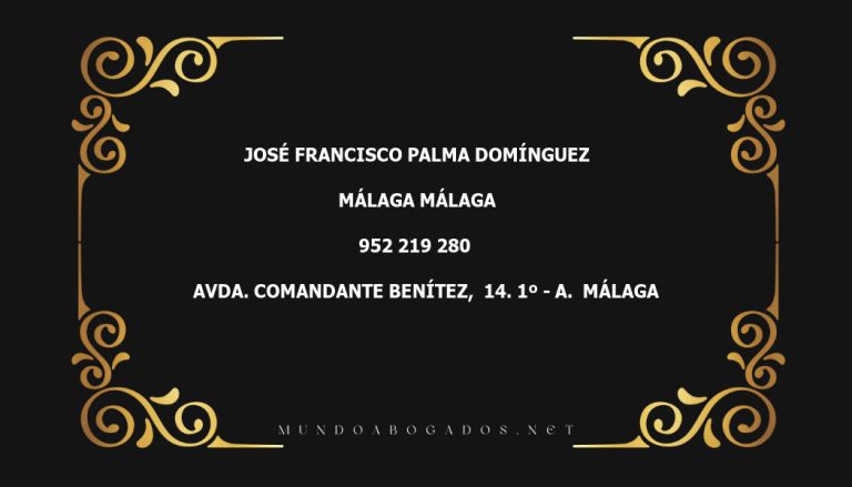 abogado José Francisco Palma Domínguez en la localidad de Málaga