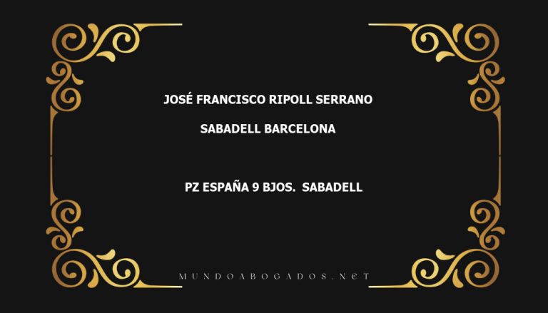 abogado José Francisco Ripoll Serrano en la localidad de Sabadell