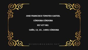 abogado Jose Francisco Timoteo Castiel en la localidad de Córdoba