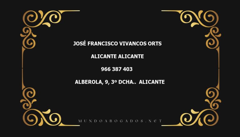 abogado José Francisco Vivancos Orts en la localidad de Alicante