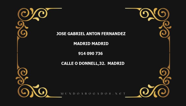 abogado Jose Gabriel Anton Fernandez en la localidad de Madrid