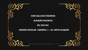 abogado Jose Gallego Figueroa en la localidad de Alaquàs