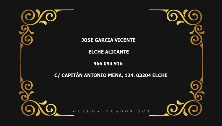 abogado Jose Garcia Vicente en la localidad de Elche