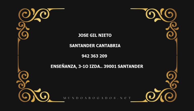 abogado Jose Gil Nieto en la localidad de Santander