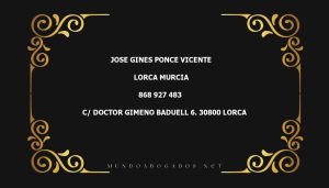 abogado Jose Gines Ponce Vicente en la localidad de Lorca