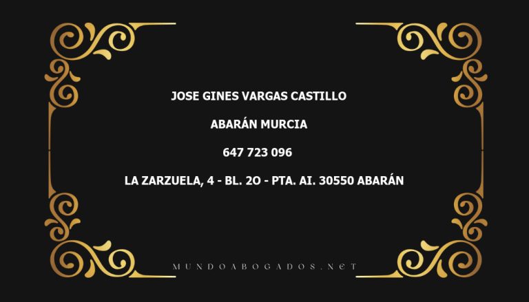 abogado Jose Gines Vargas Castillo en la localidad de Abarán